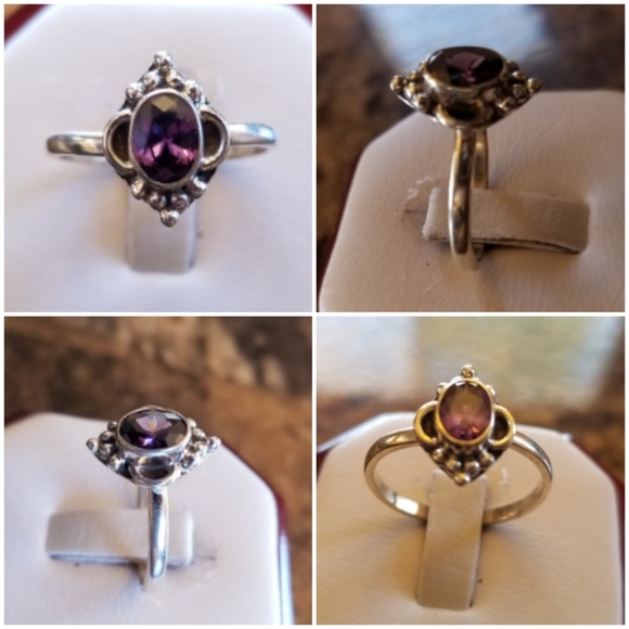 Genuine 1ct Amethyst Ring Size 8.5 - Picture 2 of 6